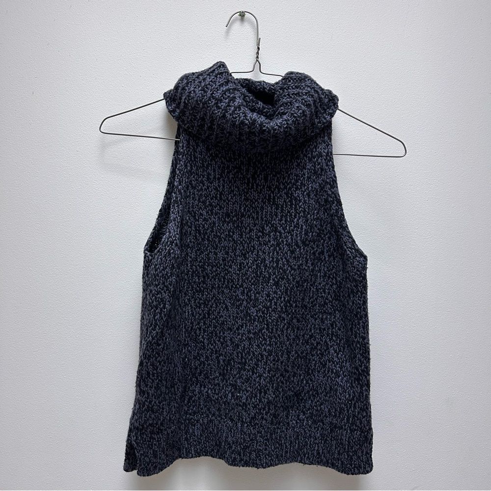 Madewell Charcoal Grey Turtleneck Cutaway Sweater-Vest